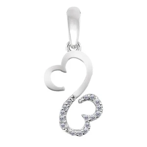 0.04Ct Natural IGI Certified White Diamond Women's Pendant In 14KT White Gold - Bild 1 von 4