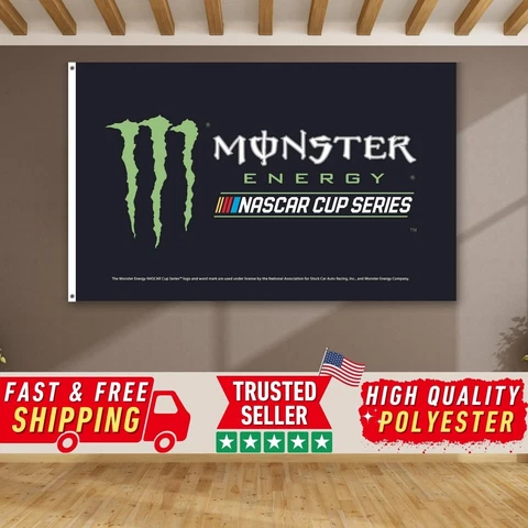 Premium Flag Monster Energy NASCAR Cup Series 3x5 ft Racing Banner Garage Sign Cover