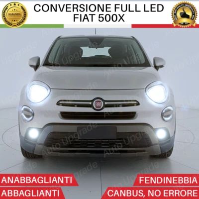 KIT FULL LED PER FIAT 500X ANABBAGLIANTI ABBAGLIANTI FENDINEBBIA 6000K BIANCO CA - Immagine 1 di 4