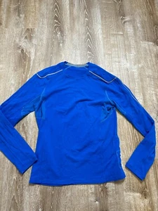 Lululemon Langarmshirt Herren M blau reflektierend Rundhalsausschnitt Daumenloch Tasche gebraucht, in einwandfreiem Zustand - Bild 1 von 9