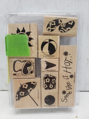 Conjunto de 9 carimbos de borracha Stampin Up SOME LIKE IT HOT - Imagem 1 de 4