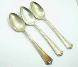 Vintage 3 Pc Set WALLACE SECTIONAL HUDSON PATTERN Silver Plate TEA SPOONS 5-3/4" - Picture 1 of 5