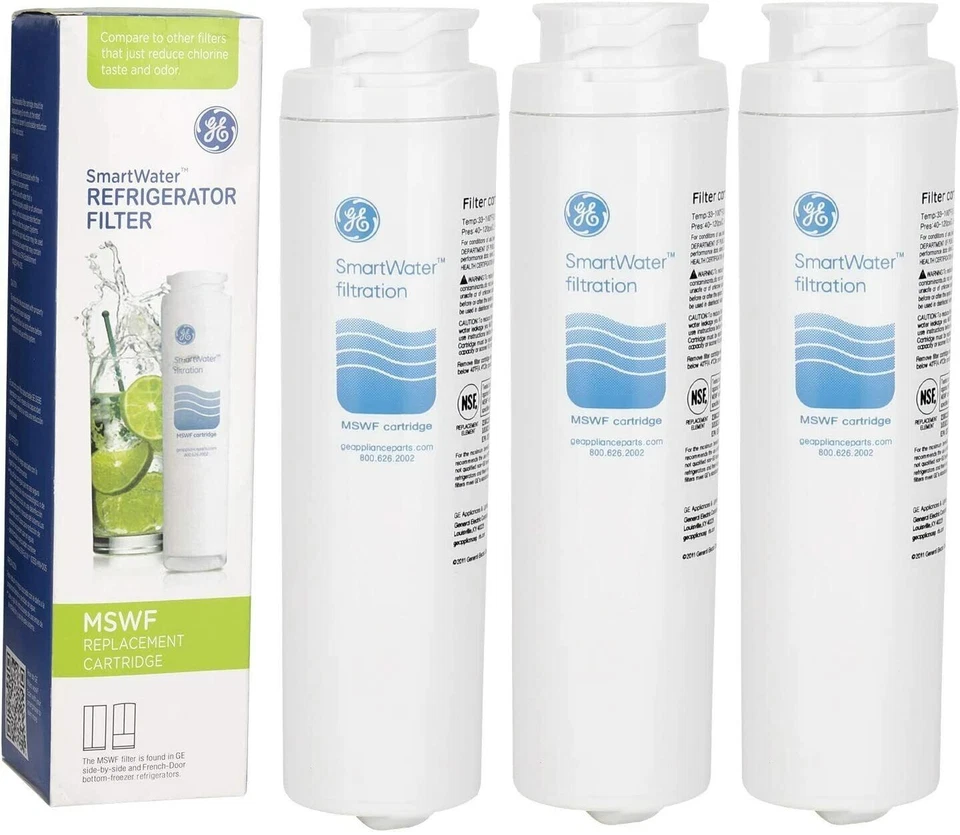 ZYJ 3 Pack New GE MSWF SmartWater Refrigerator Water Filter Replacement MSWF