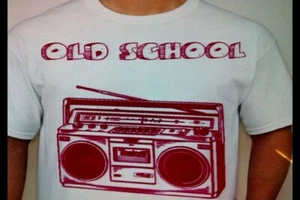 Hip Hop Boombox Graphic T Shirt "Old School" Ghettoblaster DJ Adult Unisex NEW - Picture 1 of 3
