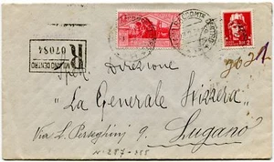 1930 Virgilio 75 cent su busta destinazione Lugano - Imagen 1 de 1