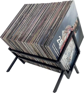 Supporto per Dischi in Vinile, 30,5 Cm, 70 Album, per Libri E Dischi, Organizer - Foto 1 di 12