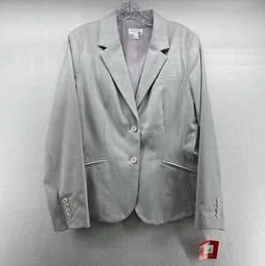 Isaac Mizrahi For Target Blazer Women’s Size 14 Faux Pockets Gray Jacket Cotton - Picture 1 of 8