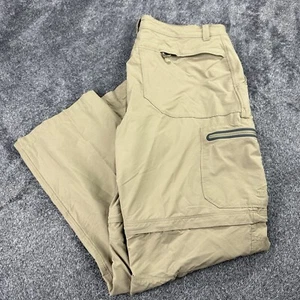 LL Bean Convertible Cargo Pants Size 34x32 Beige Stretch Outdoors Men's Hiking - Picture 1 of 16
