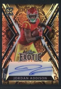 2023 Leaf Exotic Jordan Addison auto Prismatic Snake #d/13 - Picture 1 of 2