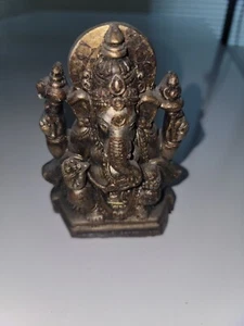 Wooden Ganesh Statue Hindu God Ganesha Sculpture - Picture 1 of 6