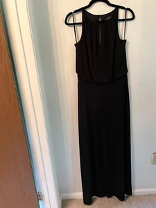 White House Black Market Wide-Leg Jumpsuit Stretch Sleeveless Black Lined Top S - Picture 1 of 9