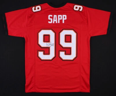 Warren Sapp Signed Tampa Bay Buccaneers Jersey (JSA) 7xPro Bowl Defensive Tackle - Image 1 of 4