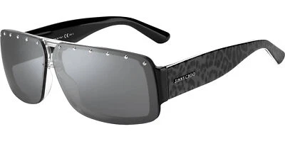 Jimmy Choo Morris Gray Animalier Rectangular Sunglasses  - 04FZ - Italy - Image 1 of 3