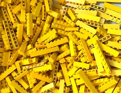 LEGO HUGE YELLOW BIG BRICK LOT of 50 1X3 1X4 1X6 1X8 BUILDING PIECES SHIPS FREE - Image 1 of 4