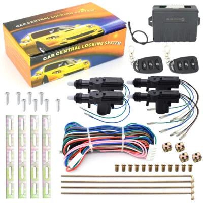 Car Keyless Entry Alarm System Door Lock Actuators Kit Remote Control Universal - Image 1 of 4