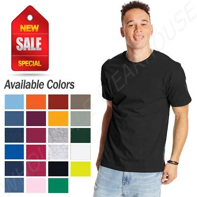 Camiseta Hanes Para Hombres Beefy Manga Corta Algodón Preencogido S-3XL 5180 Foto 1 de 2
