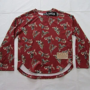 Cruel Girl's XL (12) Long Sleeve Dolman Western Bronc Print Blouse Shirt - Picture 1 of 2