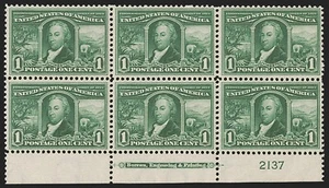 MOMEN: US STAMPS #323 PLATE BLOCK OF 6 MINT OG NH VF PSE CERT LOT #90000-7 - Picture 1 of 2