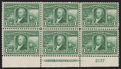 MOMEN: US STAMPS #323 PLATE BLOCK OF 6 MINT OG NH VF PSE CERT LOT #90000-7 - Image 1 of 2