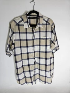 Sean John Shirt Mens Size XLarge Plaid Button Up Short Sleeve Y2K Diddy Pockets - Picture 1 of 6