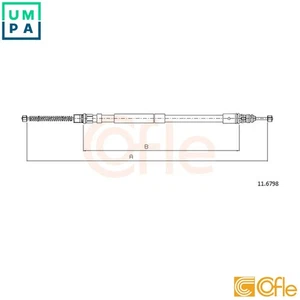 CABLE PULL PARKING BRAKE 11.6798 FOR RENAULT TRAFIC/Van/Rodeo/Platform/Chassis - Picture 1 of 11