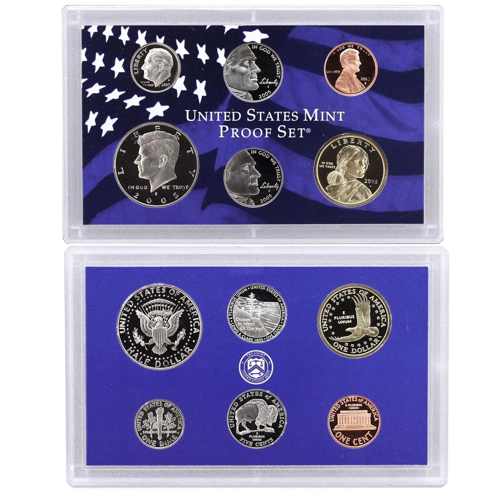 2005 S Partial Proof Set Kennedy Dime Nickel Cent Dollar CN-Clad US Mint 6 Coins - Image 1 of 4