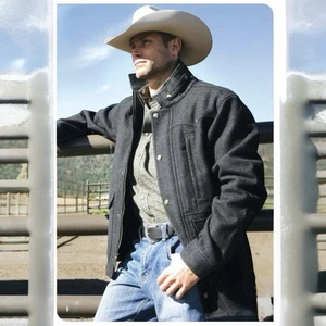Miller Ranch Denver 100% Wool Chore Coat Ranch Jacket Charcoal XL NEW NWT Mens - Picture 1 of 20