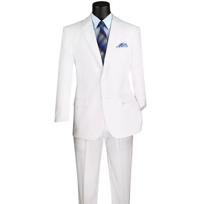 Lucci by Vinci Men's Regular Fit 2-Piece Solid Color Suit White - Image 1 of 2