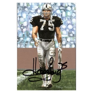 Carta artistica Howie Long Oakland Raiders autografata firmata Goal Line #282 (JSA COA) - Foto 1 di 2