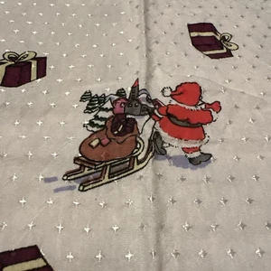 Alte Tischdecke Weihnachten Mitteldecke Advent Schneemann Tanne Nikolaus Mitte - Bild 1 von 6