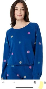 Felpa Lilly Pulitzer Landyn comoda pullover blu navy ricamata taglia small - Foto 1 di 7