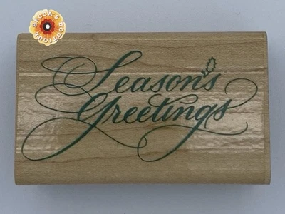 Резиновый штамп Stampede A550-E Season's Greetings Script сделано в США - Изображение 1 из 4