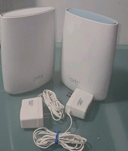 NETGEAR Orbi RBS50v2 AC3000 Tri-Band Wi-Fi + RBR50v2 Come With Adapters! - Picture 1 of 5