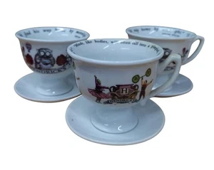Hendrick's Gin Teacup & Saucer Set Oscar Wilder & Charles Dickens Themed  - Picture 1 of 11