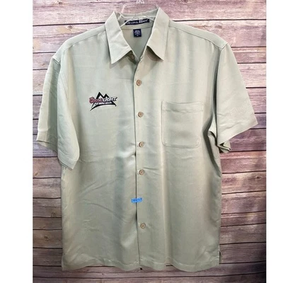Coors Light Button-Up Shirt Size XL Beige Embroidered Logo Devon & Jones  - Image 1 of 4