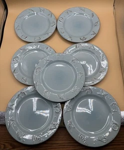 Juego de 7 platos de ensalada Thomson Pottery Cape Cod azul - Imagen 1 de 5