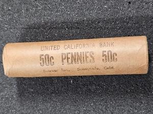 🌟 1949-S OBW OLD BANK WRAP PENNY ROLL BU UNCIRCULATED LINCOLN WHEAT CENT - Picture 1 of 4