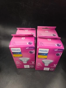 Lot Of 4 PHILIPS 35 Watt MR16 GU5.3 Dimmable LED Bright White Bulbs  - Picture 1 of 6