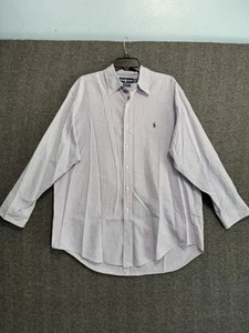 Ralph Lauren Polo Button Down Striped Shirt Yarmouth 16.5 32/33 Blue White Pink - Picture 1 of 5