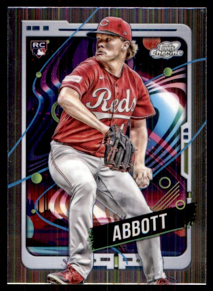 2024 Topps Chrome Cosmic Andrew Abbott RC Cincinnati Reds #41 - Image 1 of 2