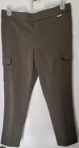 Calvin Klein Pants Womens L Olive Green Pull On Tapered Leg Ankle Career Dress - Picture 1 of 5