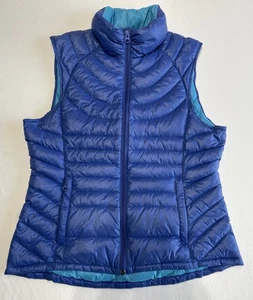 Bernardo Goose Down Puffer Vest Womens Medium Blue Lightweight Quilted - Picture 1 of 9