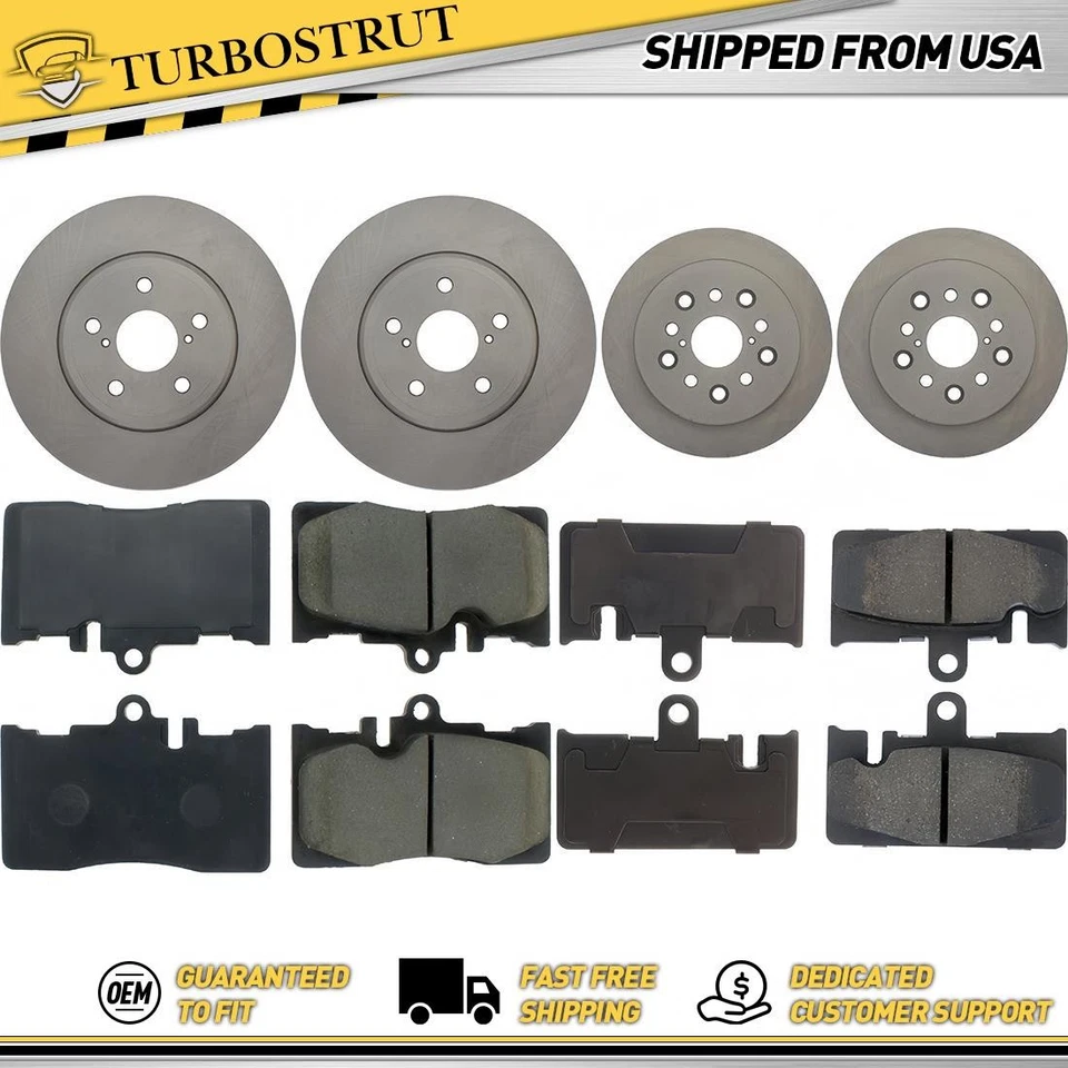 Front & Rear OE Brake Rotors Brake Pads Kit for 2001-2006 Lexus LS430 4.3L - Image 1 of 1