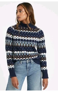 Banana Republic Fair Isle Mock Neck Sweater Women's Size XXS - Picture 1 of 13