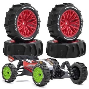 4 Stück 72 mm Gummireifen & Felgenreifen 12 mm Sechskant für ARRMA 1/14 Typhon Grom Offroad Auto - Bild 1 von 30