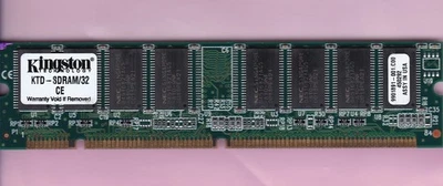 32MB PC66 KINGSTON KTD-SDRAM/32 SDR 3.3V SDRAM PC-66 DESKTOP RAM Stick DIMM 2CLK - Image 1 of 2