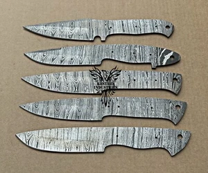 Lot of 5 Damascus Steel Blank Blade Knife For Knife Making Supplies (BB-662) - Picture 1 of 8