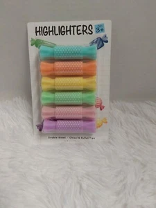6 Pack Novelty Candy Shaped Highlighters Pastel Colors, Chisel & Bullet Tip - Picture 1 of 3