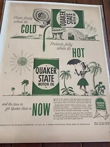Pubblicità Vintage 1949 Quacchero Stato Olio Freddo e Caldo - Foto 1 di 1