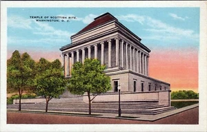 Postal del Templo del Rito Escocés Washington DC 3404 sin publicar - Imagen 1 de 2